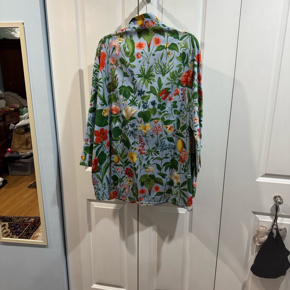 Tuckernuck Willow Popover Blouse Plus Size 3X XXXL Blooming Buds Floral Shirt - Picture 6 of 11
